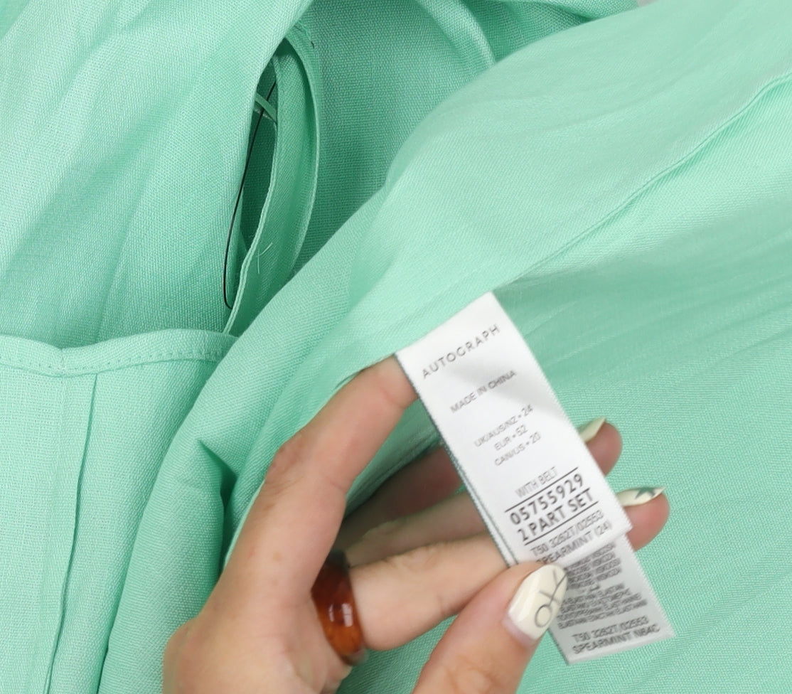Marks and Spencer Women's Green Wrap Dress Size 24