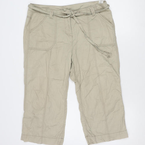 Marks and Spencer Women Beige Size 14 Casual Trousers