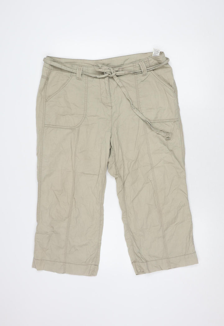 Marks and Spencer Women Beige Size 14 Casual Trousers