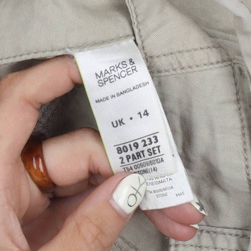 Marks and Spencer Women Beige Size 14 Casual Trousers