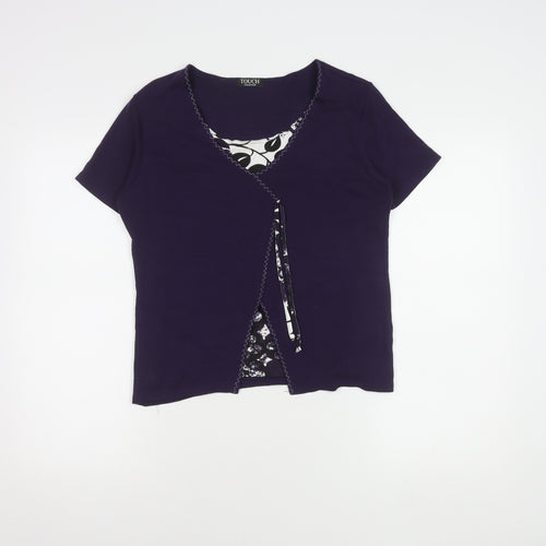 Touch Collection Women's Purple Wrap T-Shirt - Size 14