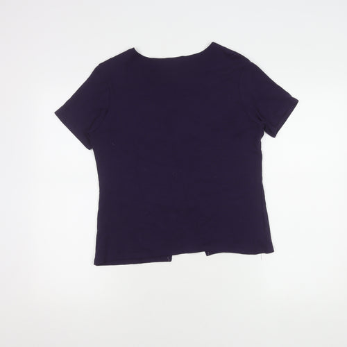 Touch Collection Women's Purple Wrap T-Shirt - Size 14