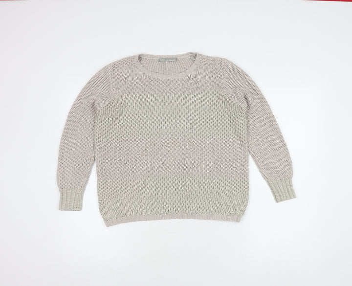 Marks and Spencer Women's Beige Knit Pullover Jumper UK 14