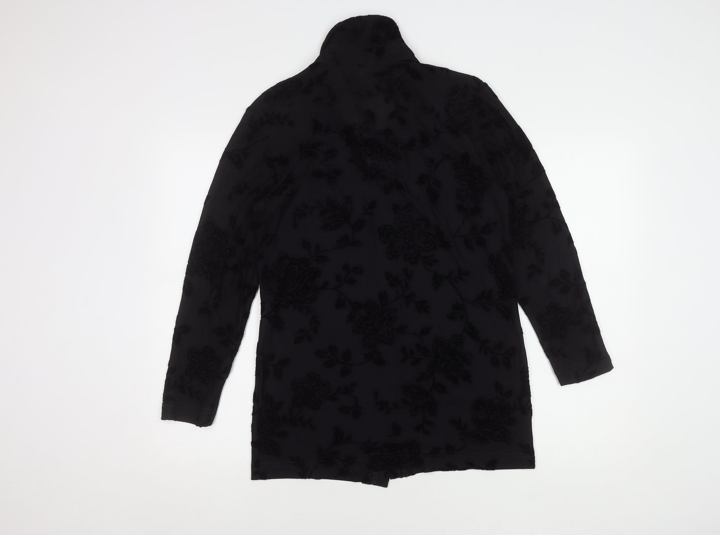 K.S. Selection Women's Black Floral Button-Up Shirt