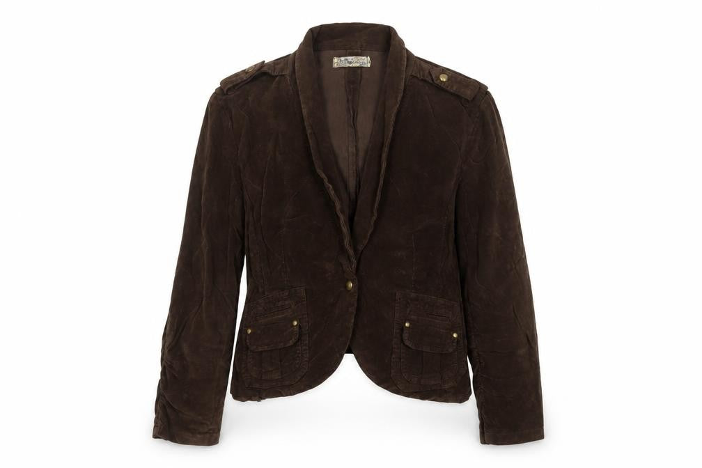 Front view of Noa Noa Women's Brown Blazer, size 12, Regular Fit