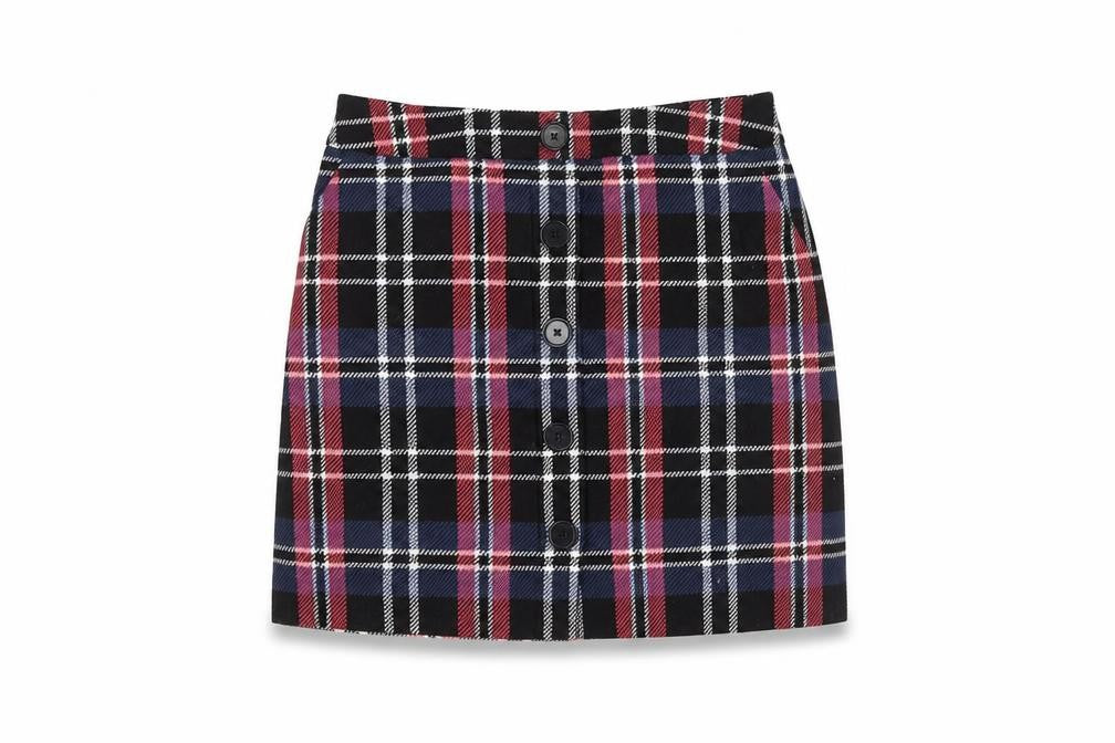 Front view of Marks & Spencer Women's Multicoloured Plaid Skirt, size 12