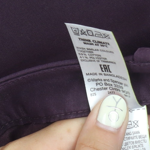Marks and Spencer Women’s Purple Regular Trousers