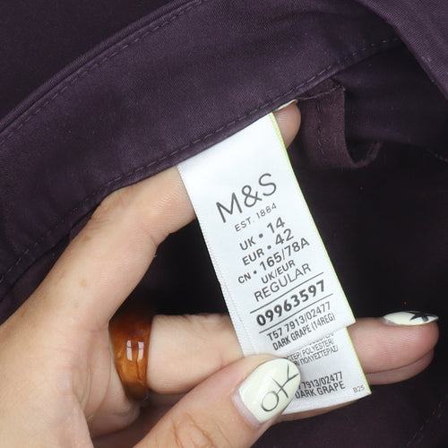 Marks and Spencer Women’s Purple Regular Trousers