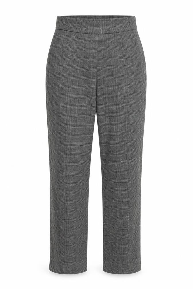 Front view of Marks & Spencer Women's Grey Check Trousers, size 10