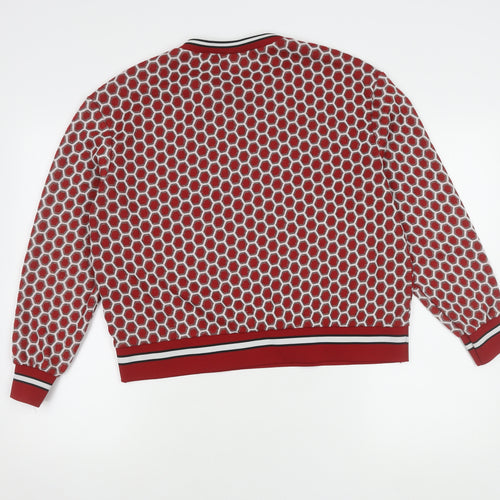 H&M Women's Red Geometric Pullover Jumper, Size S