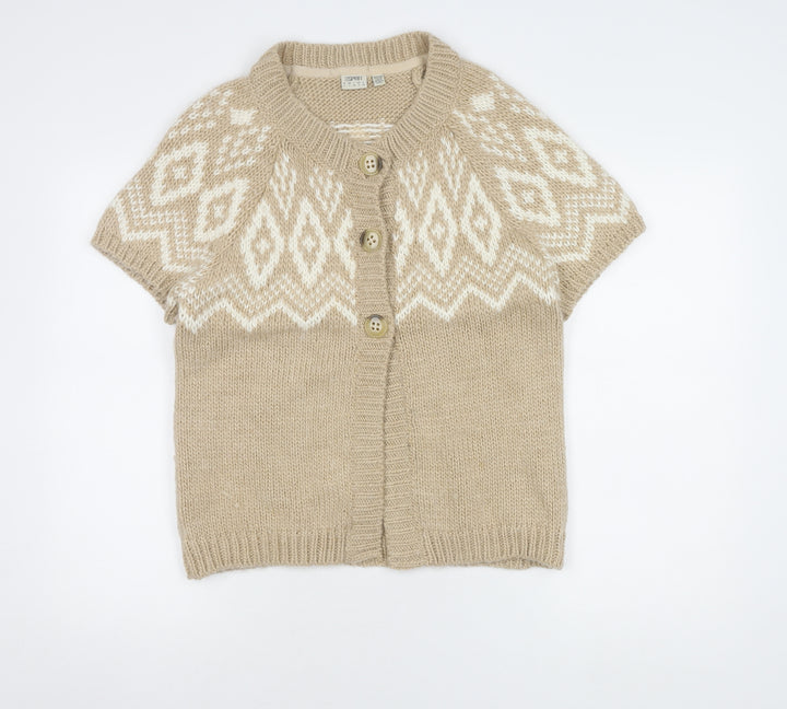 Esprit Women's Beige Cardigan L Short Sleeve