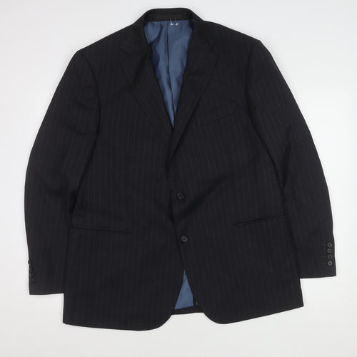 Marks and Spencer Men's Grey Striped Blazer, M