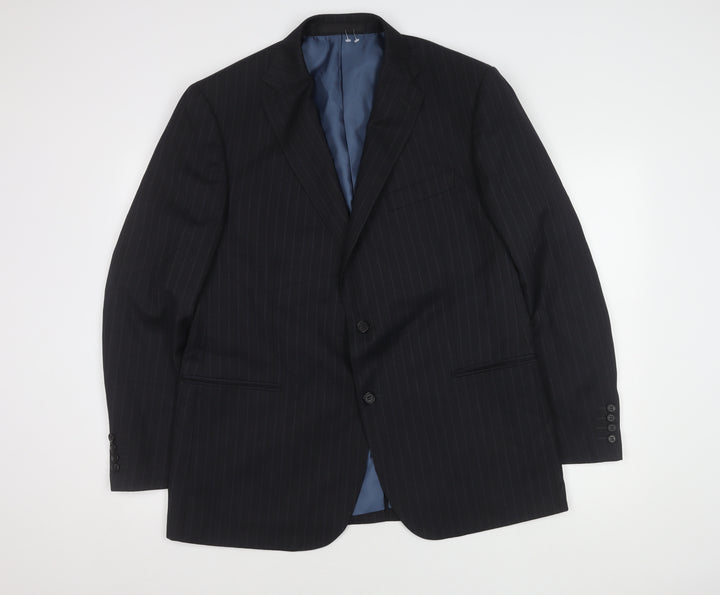 Marks and Spencer Men's Grey Striped Blazer, M