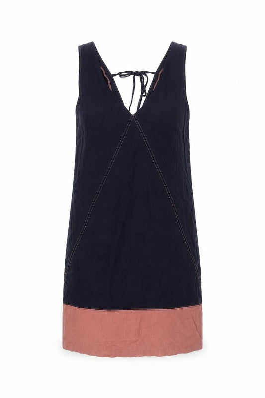Front view of Next Women's Pink Colourblock Tie Dress