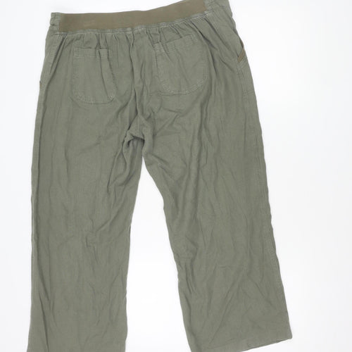 TRU Women's Green Wide-Leg Trousers, Size 16