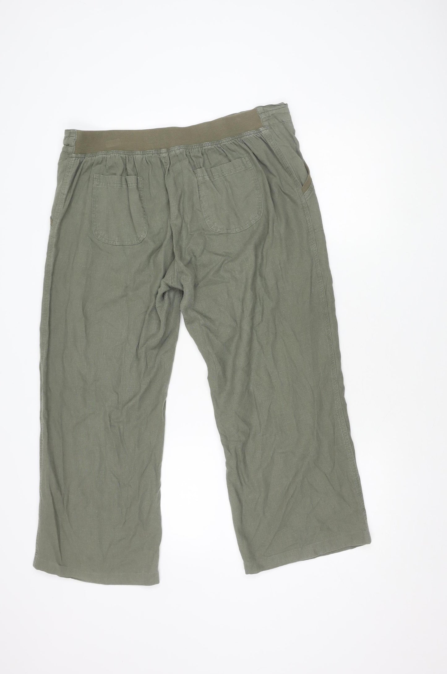 TRU Women's Green Wide-Leg Trousers, Size 16