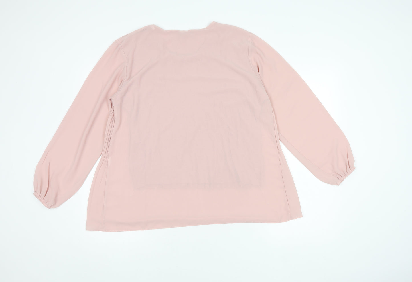 Blue Vanilla Womens Pink Pleated Long Sleeve Top