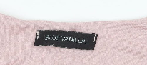 Blue Vanilla Womens Pink Pleated Long Sleeve Top