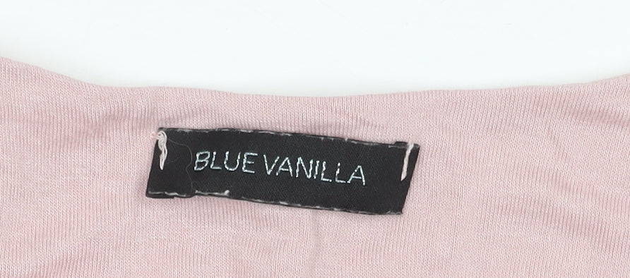 Blue Vanilla Womens Pink Pleated Long Sleeve Top
