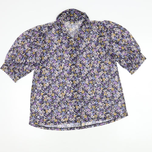 Next Women's Floral Blouse, Size 14, V-Neck, Multicoloured
