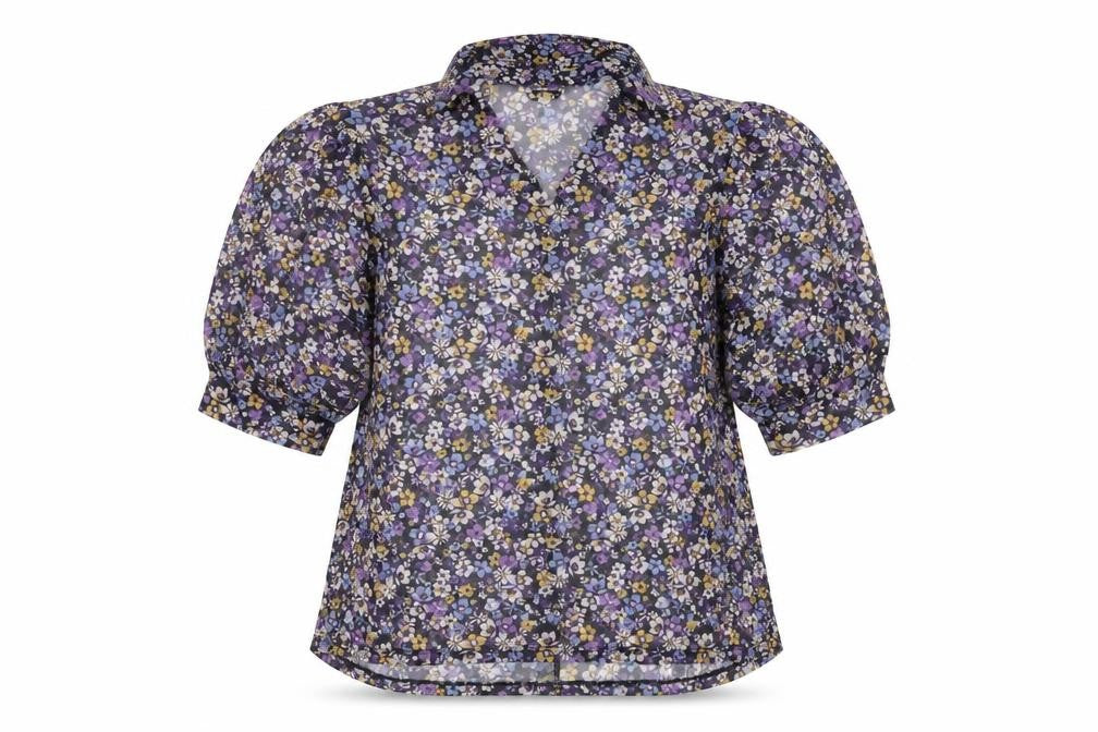 Front view of Next Women's Floral Blouse, size 14, V-Neck, Multicoloured