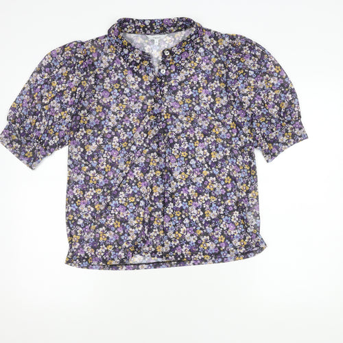 Next Women's Floral Blouse, Size 14, V-Neck, Multicoloured