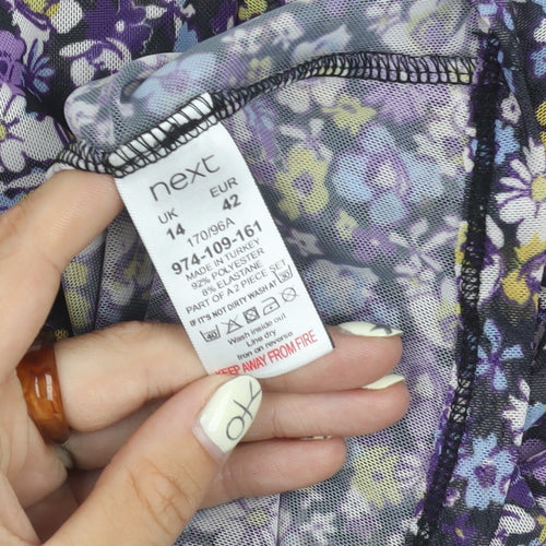 Next Women's Floral Blouse, Size 14, V-Neck, Multicoloured