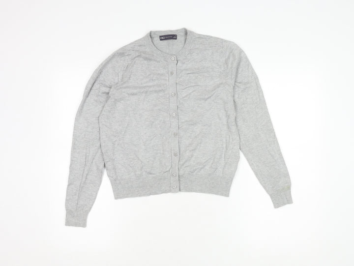 Marks and Spencer Women's Grey Cardigan, Size 14, Long Sleeve