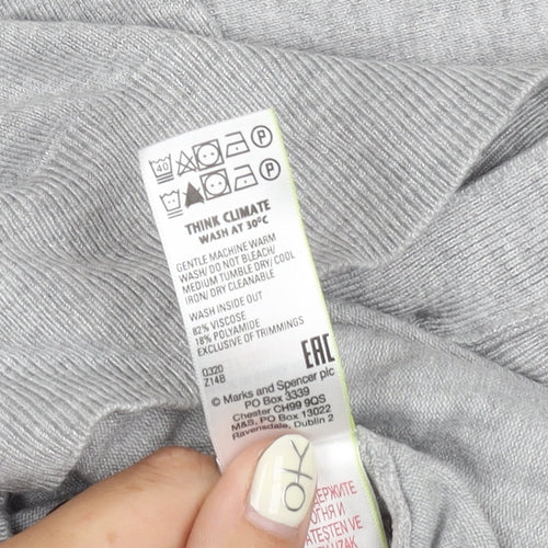 Marks and Spencer Women's Grey Cardigan, Size 14, Long Sleeve