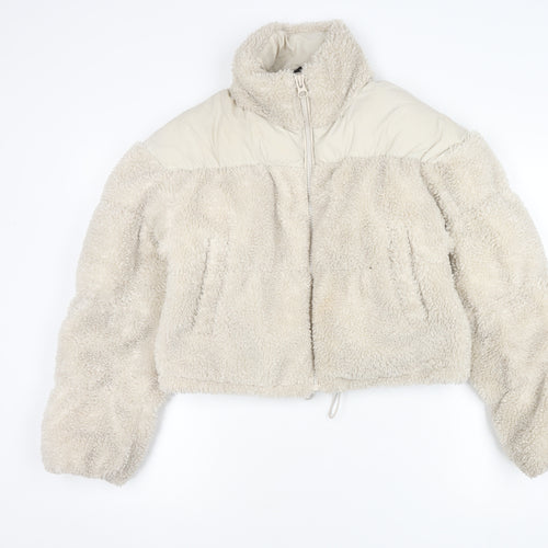 H&M Women's Beige 2XS Cropped Puffer Jacket