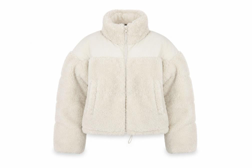 H&M Women's Beige 2XS Cropped Puffer Jacket