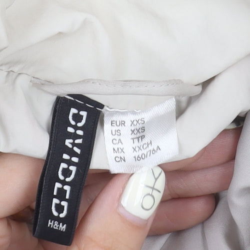 H&M Women's Beige 2XS Cropped Puffer Jacket