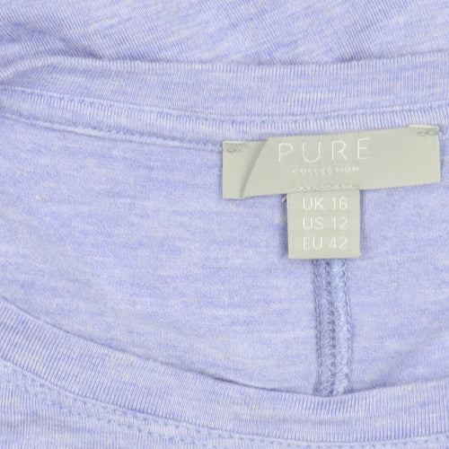 Pure Collection Women's Blue 3/4 Sleeve Top Size 16