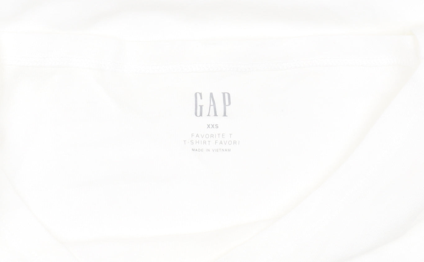 GAP Women's White 2XS 3/4 Sleeve T-Shirt Cotton