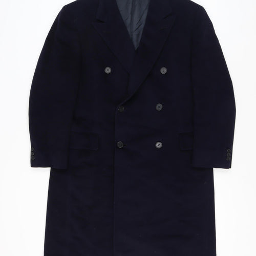 Gieves & Hawkes Men's Blue Cashmere Overcoat
