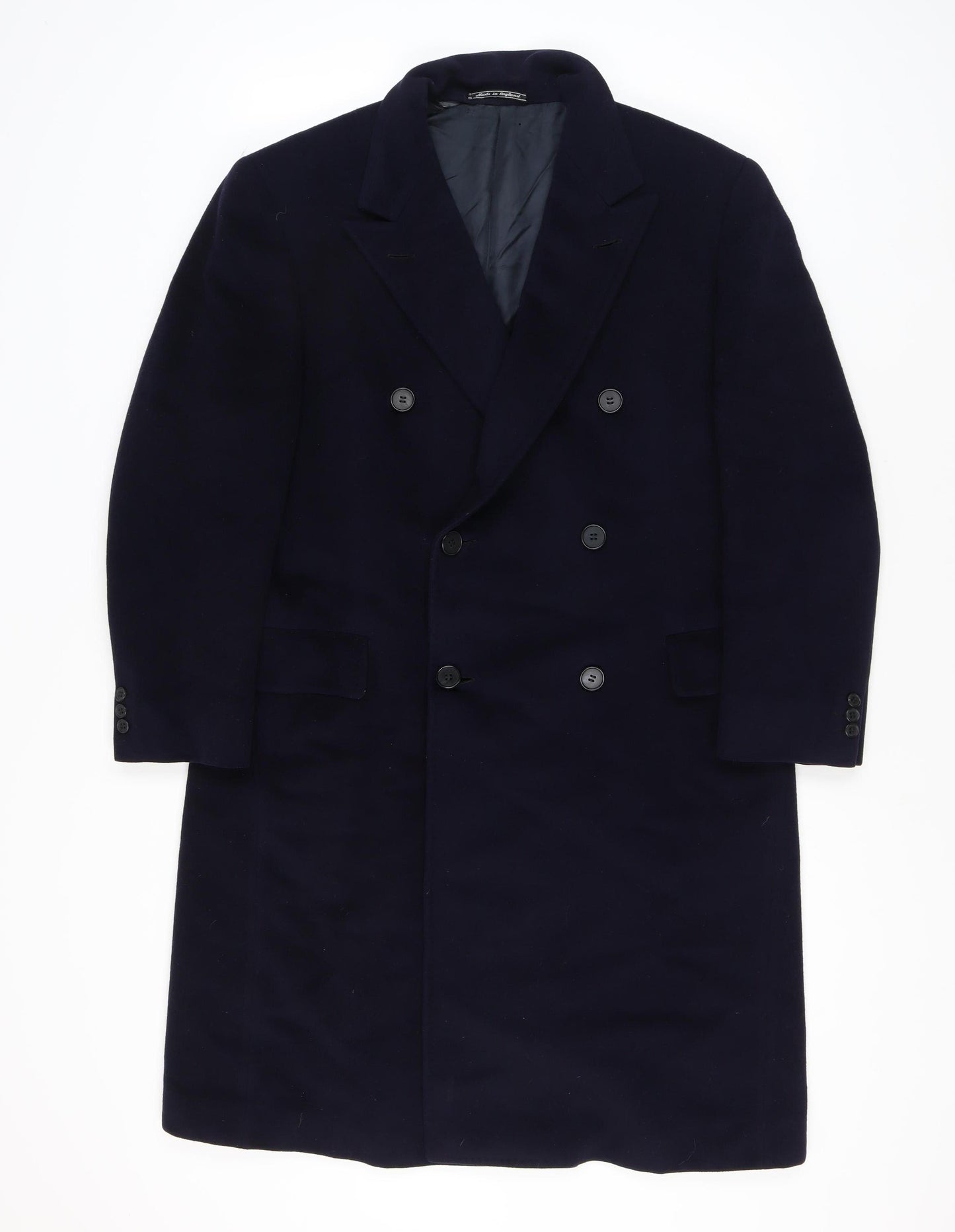 Gieves & Hawkes Men's Blue Cashmere Overcoat