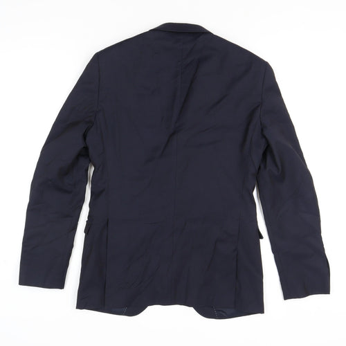 DKNY Men's Blue Blazer 38 Regular Fit Wool Jacket