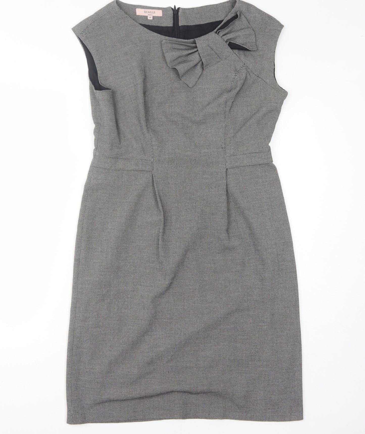 ECAILLE Women's Grey Sheath Dress, Size 12