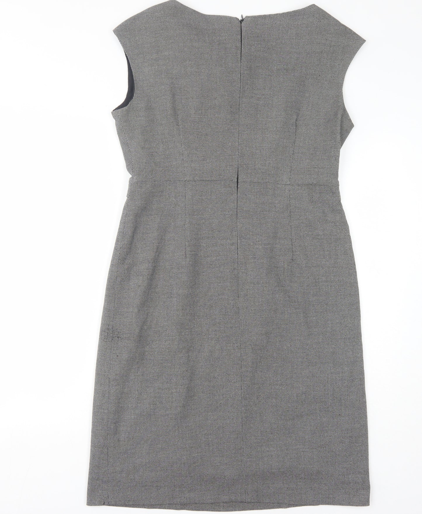 ECAILLE Women's Grey Sheath Dress, Size 12