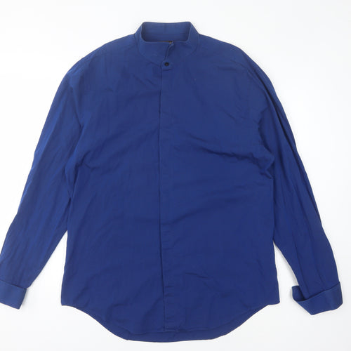 Zara Man Men's Blue XL Slim Fit Button-Up Shirt