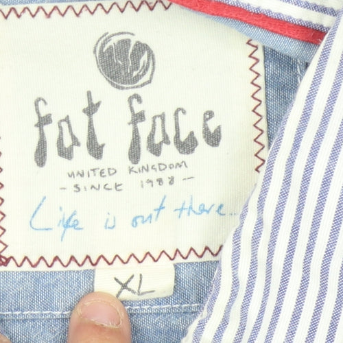 Fat Face Men's XL Blue Striped Casual Shirt