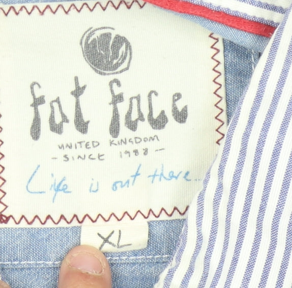 Fat Face Men's XL Blue Striped Casual Shirt