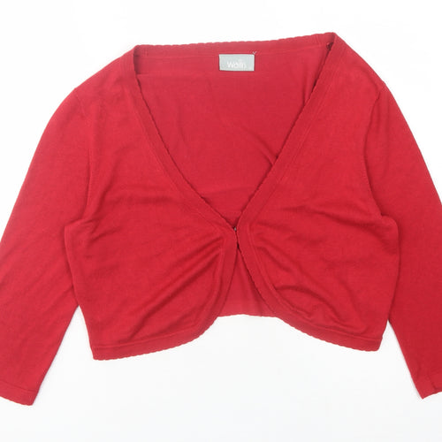 Wallis Women's Red Cardigan, M, V-Neck Long Sleeve