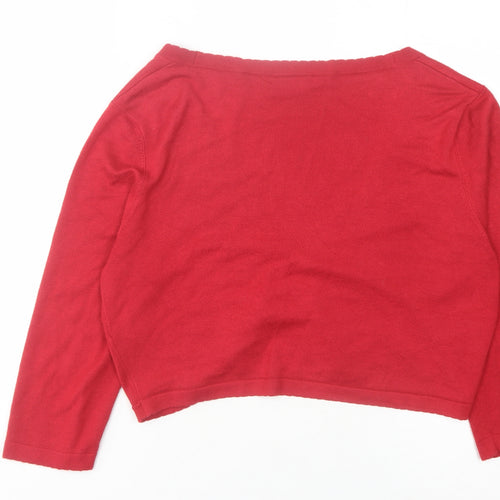Wallis Women's Red Cardigan, M, V-Neck Long Sleeve