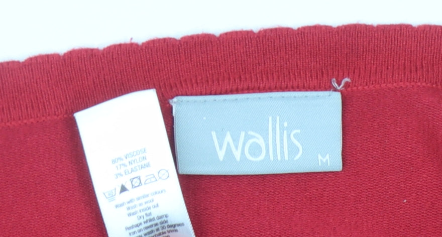 Wallis Women's Red Cardigan, M, V-Neck Long Sleeve