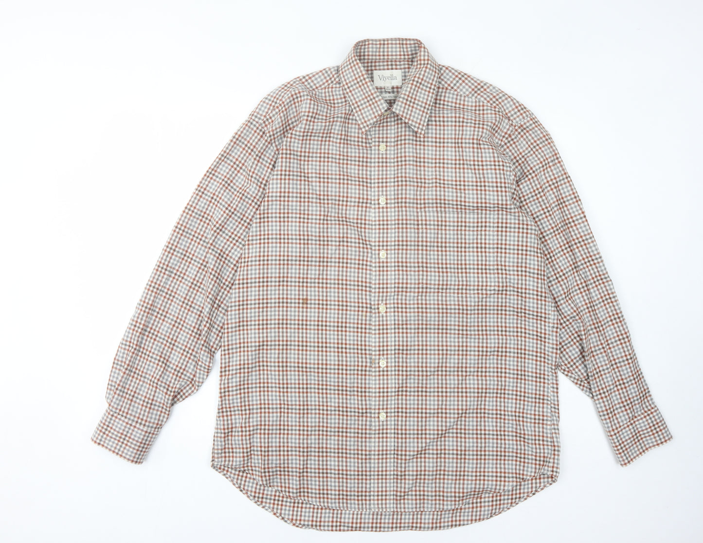 Viyella Men's Multicoloured Check Shirt, Size 16, Long Sleeve