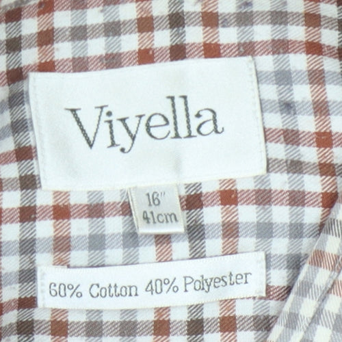 Viyella Men's Multicoloured Check Shirt, Size 16, Long Sleeve