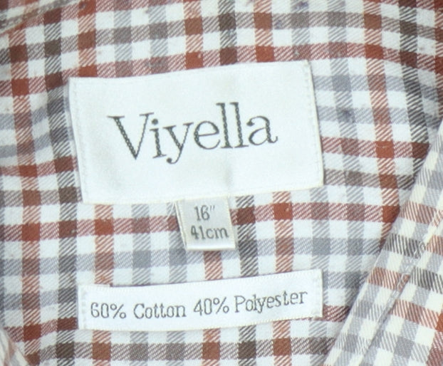Viyella Men's Multicoloured Check Shirt, Size 16, Long Sleeve