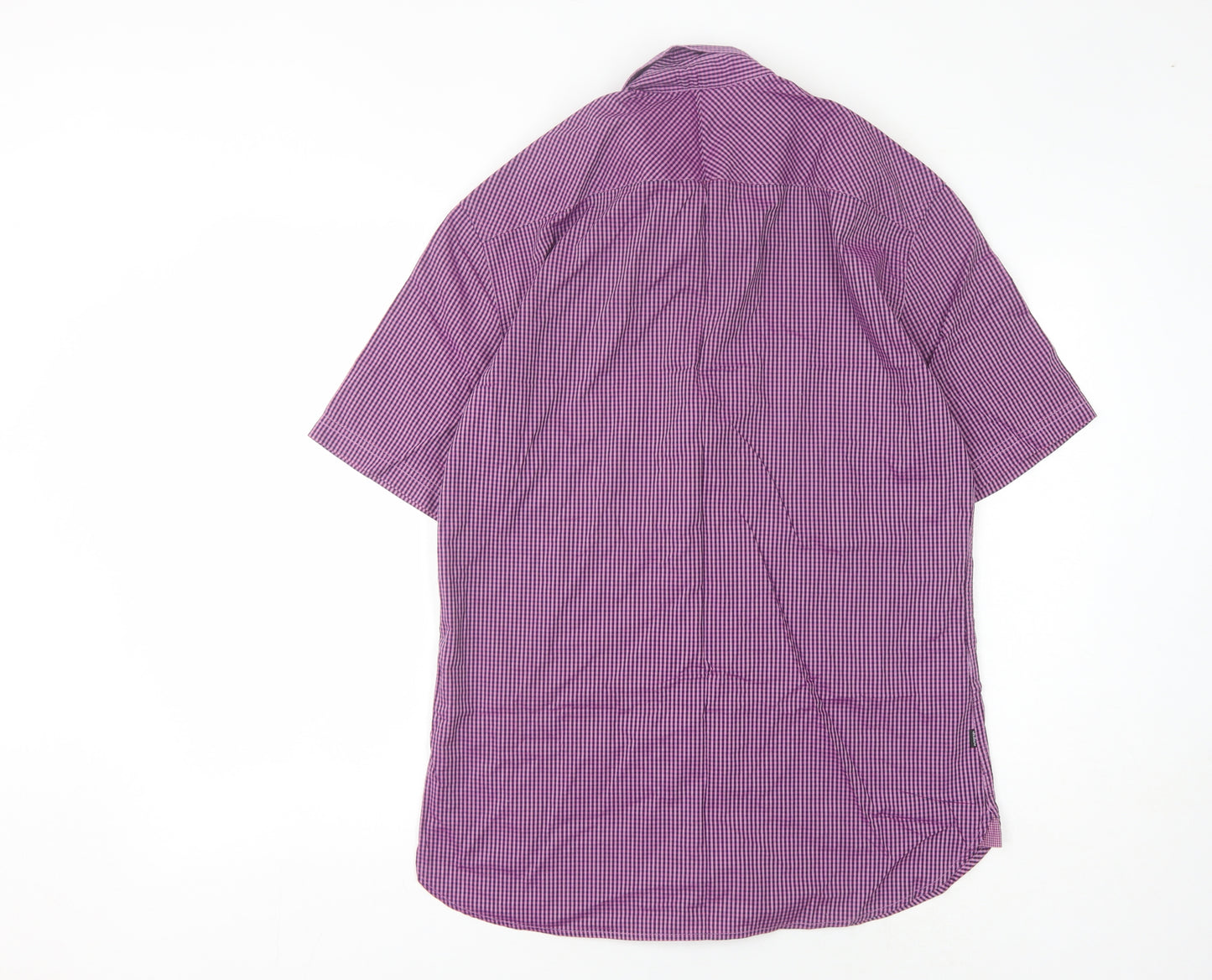 Marks and Spencer Men's Purple Checkered Shirt M