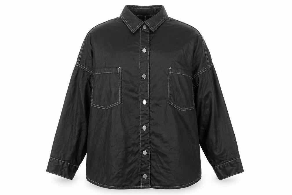 Front view of PRETTYLITTLETHING Women's Black, size 8, Casual Jacket